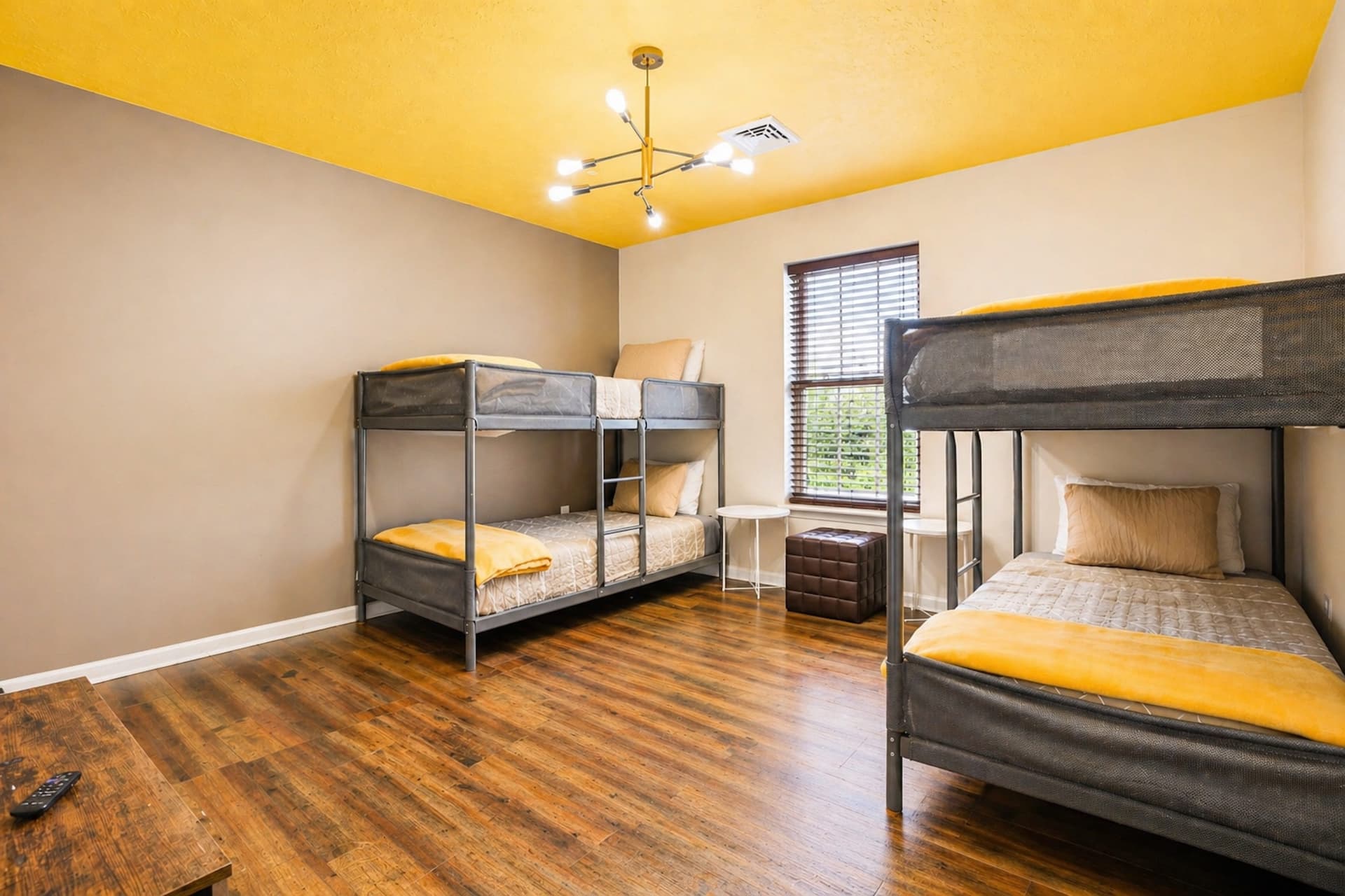 Bunk room with two bunk beds